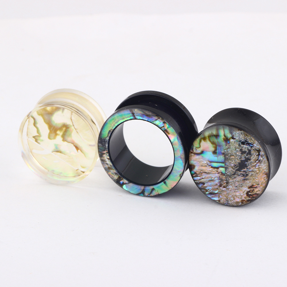 Deer Shell Ear Expander Set 18mm Amber Ear Gauges for Ear Piercing Jewelry Wholesale - Image 2