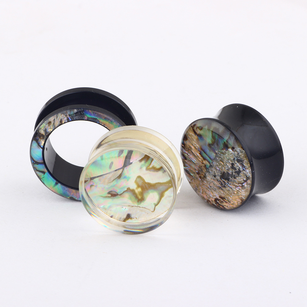 Deer Shell Ear Expander Set 18mm Amber Ear Gauges for Ear Piercing Jewelry Wholesale - Image 3