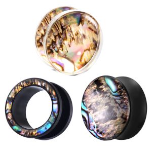 Deer Shell Ear Expander Set 18mm Amber Ear Gauges for Ear Piercing Jewelry Wholesale