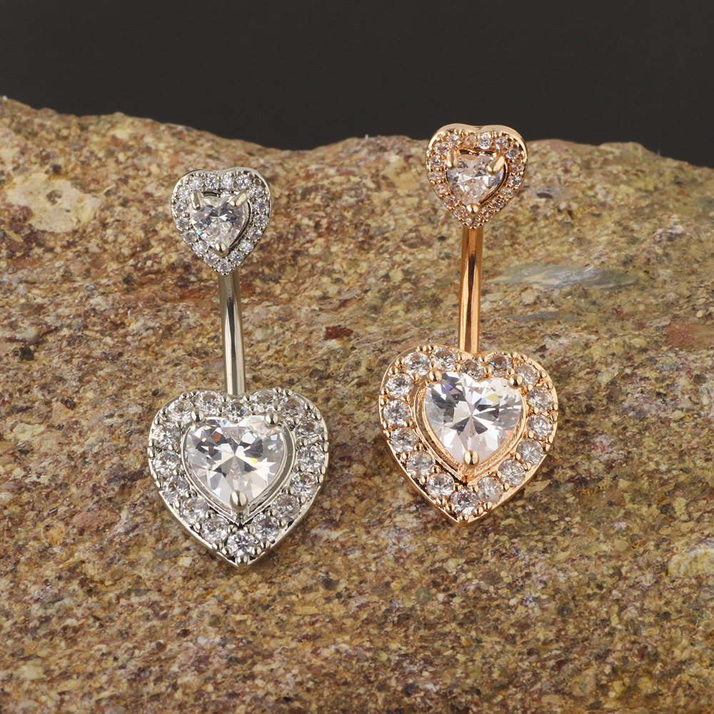 Creative Zircon Navel Ring Belly Button Ring Stainless Steel Body Piercing Jewelry - Image 3