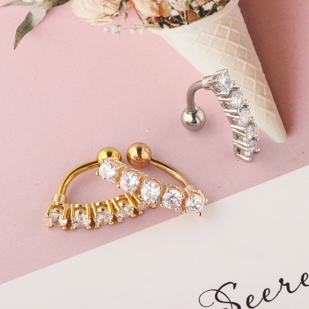 5CZ Diamond Navel Ring Creative Zircon Belly Button Ring Body Piercing Jewelry - Image 4