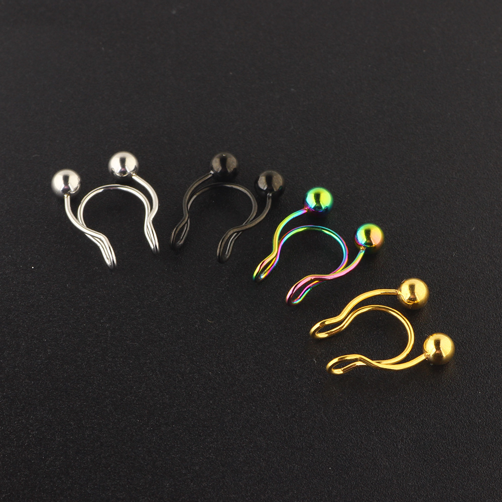 8/10mm C-Shaped Antler Stainless Steel Nose Ring Nose Nail for Human Body Piercing Jewelry - Image 3