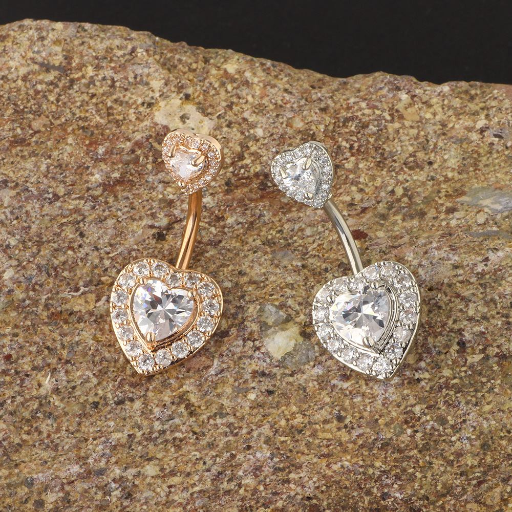 Exquisite Zircon Navel Ring Set - 9-Piece Belly Button Jewelry Collection - Image 3