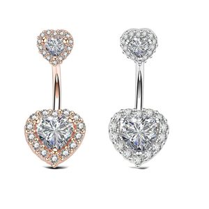 Creative Zircon Navel Ring Belly Button Ring Stainless Steel Body Piercing Jewelry