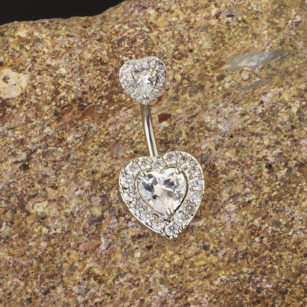 Creative Zircon Navel Ring Belly Button Ring Stainless Steel Body Piercing Jewelry - Image 4