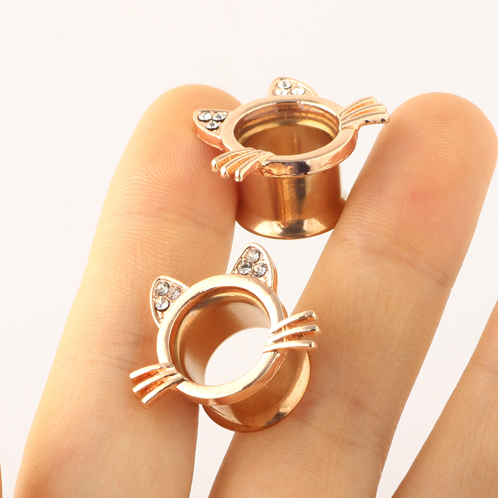 European American Double Horn Ear Expander Stainless Steel Body Jewelry Auricle 16mm Single - Image 4