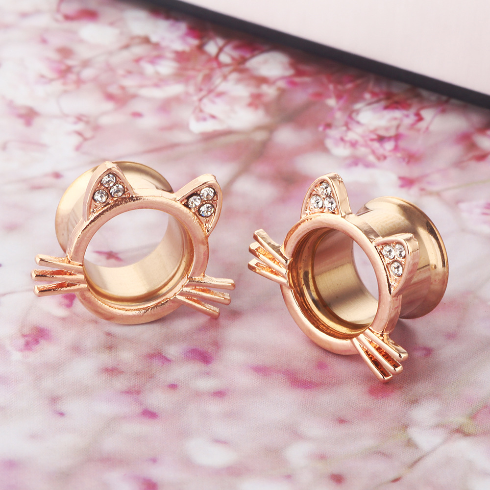 European American Double Horn Ear Expander Stainless Steel Body Jewelry Auricle 16mm Single - Image 3