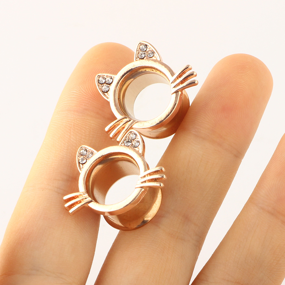 European American Double Horn Ear Expander Stainless Steel Body Jewelry Auricle 16mm Single - Image 5