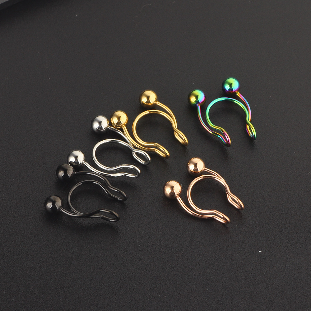 8/10mm C-Shaped Antler Stainless Steel Nose Ring Nose Nail for Human Body Piercing Jewelry - Image 5
