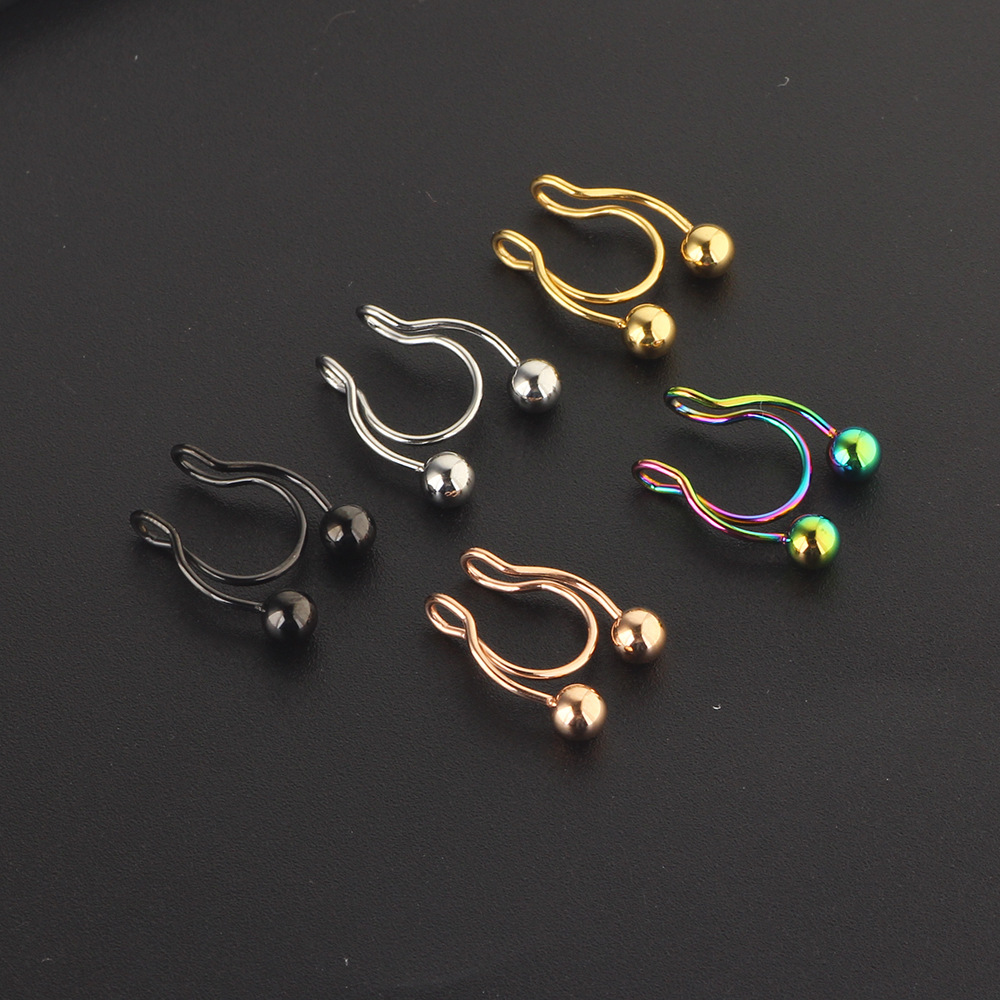 8/10mm C-Shaped Antler Stainless Steel Nose Ring Nose Nail for Human Body Piercing Jewelry - Image 4