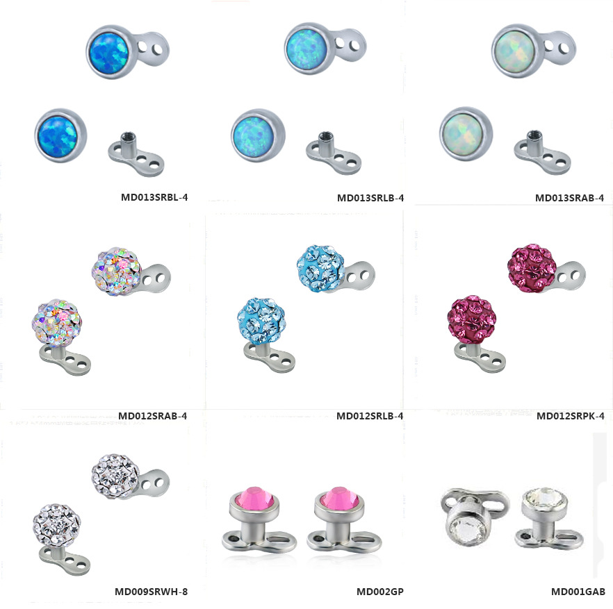 Exaggerated Geometric Zircon Skin Piercing Nail 316L Surgical Steel Body Jewelry - Image 2