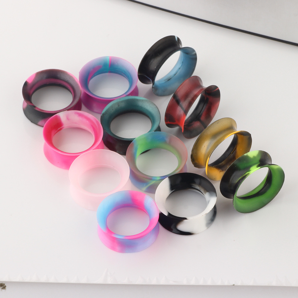 New Pearl Two-Color Thin Silicone Ear Piercing Jewelry Ear Gauges for EBAY Amazon WISH - Image 5