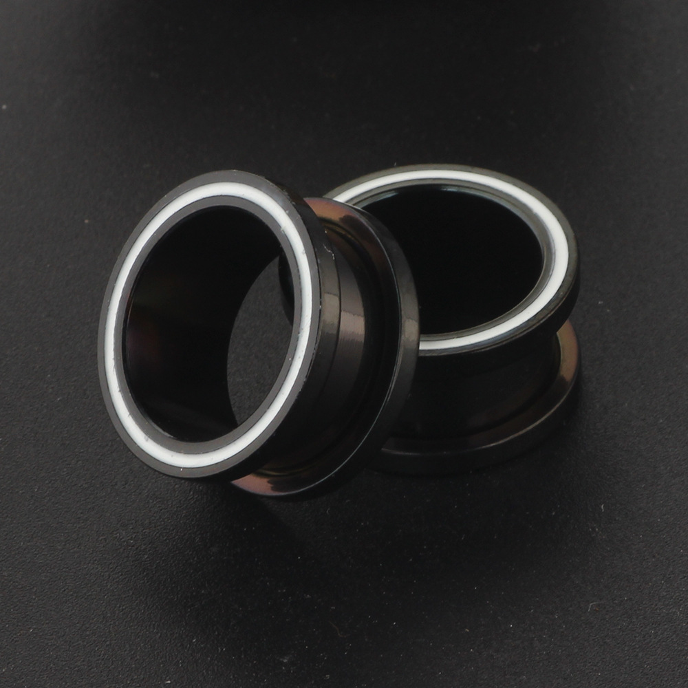 Cross-border Stainless Steel Auricle Expander Piercing Jewelry Drop PLUG TUNNELS 16mm Black - Image 3