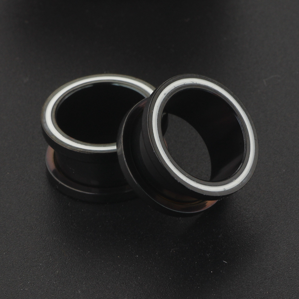 Cross-border Stainless Steel Auricle Expander Piercing Jewelry Drop PLUG TUNNELS 16mm Black - Image 2