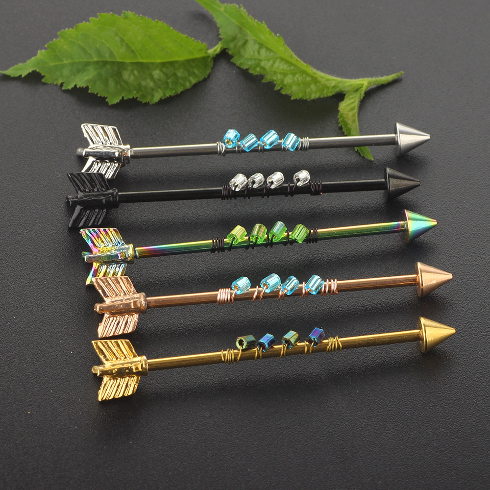 New Arrow Industrial Barbell Ear Piercing Jewelry Stainless Steel Geometric Body Jewelry for Cartilage Helix Tragus - Image 2