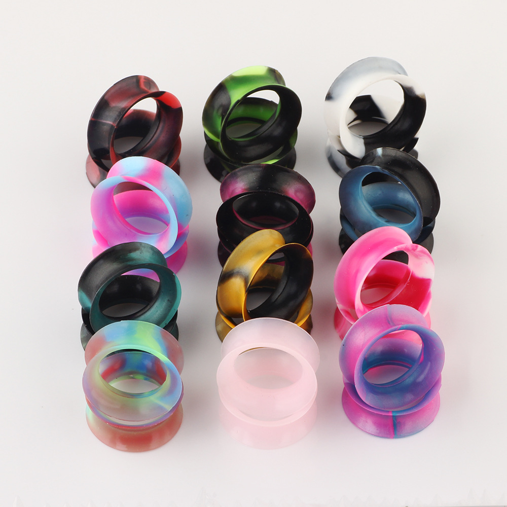 New Pearl Two-Color Thin Silicone Ear Piercing Jewelry Ear Gauges for EBAY Amazon WISH - Image 3