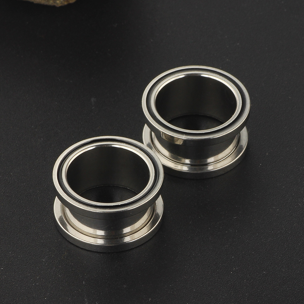 Cross-border Stainless Steel Auricle Expander Piercing Jewelry Drop PLUG TUNNELS 16mm Black - Image 5