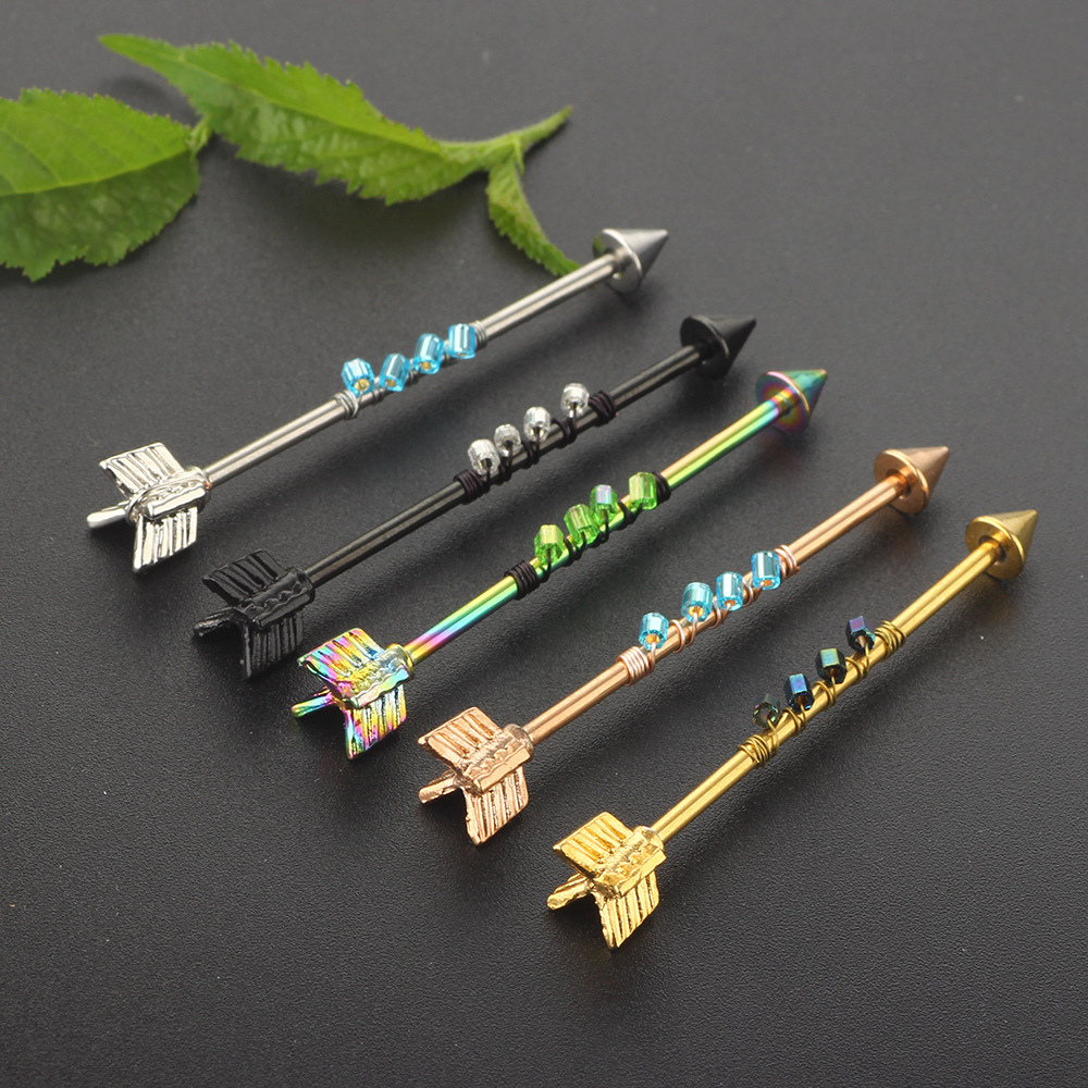 New Arrow Industrial Barbell Ear Piercing Jewelry Stainless Steel Geometric Body Jewelry for Cartilage Helix Tragus - Image 3