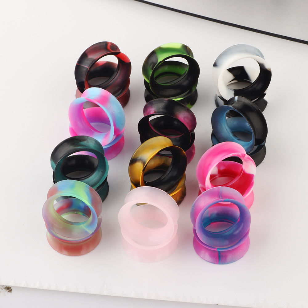 New Pearl Two-Color Thin Silicone Ear Piercing Jewelry Ear Gauges for EBAY Amazon WISH - Image 4