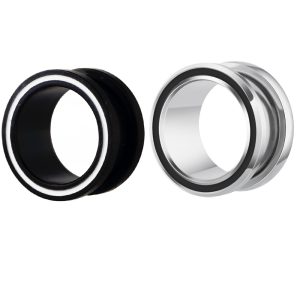 Cross-border Stainless Steel Auricle Expander Piercing Jewelry Drop PLUG TUNNELS 16mm Black