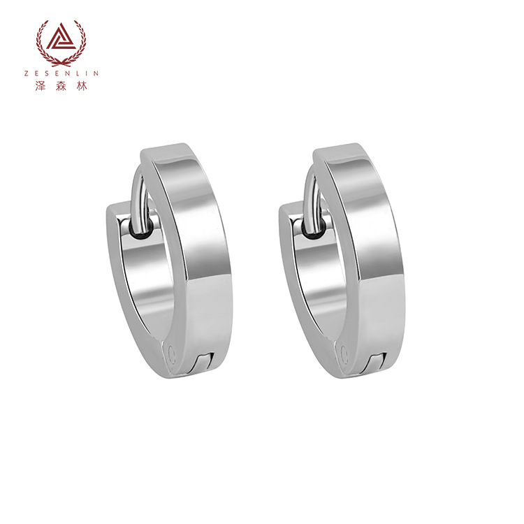 Men's Titanium Steel Earrings Geometric Polish Punk Vintage Ear Cuff for Women - 3x9mm Black - Image 5