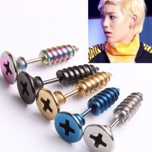 High Quality Titanium Steel Screw Earrings New Personality Gold Male And Female Korean Popular Earrings Wholesale