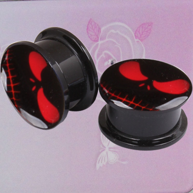 Red Ghost Eye Logo Oil Drop Acrylic Ear Expander - 16mm Ear Plug for Stretched Piercing Jewelry - Image 2