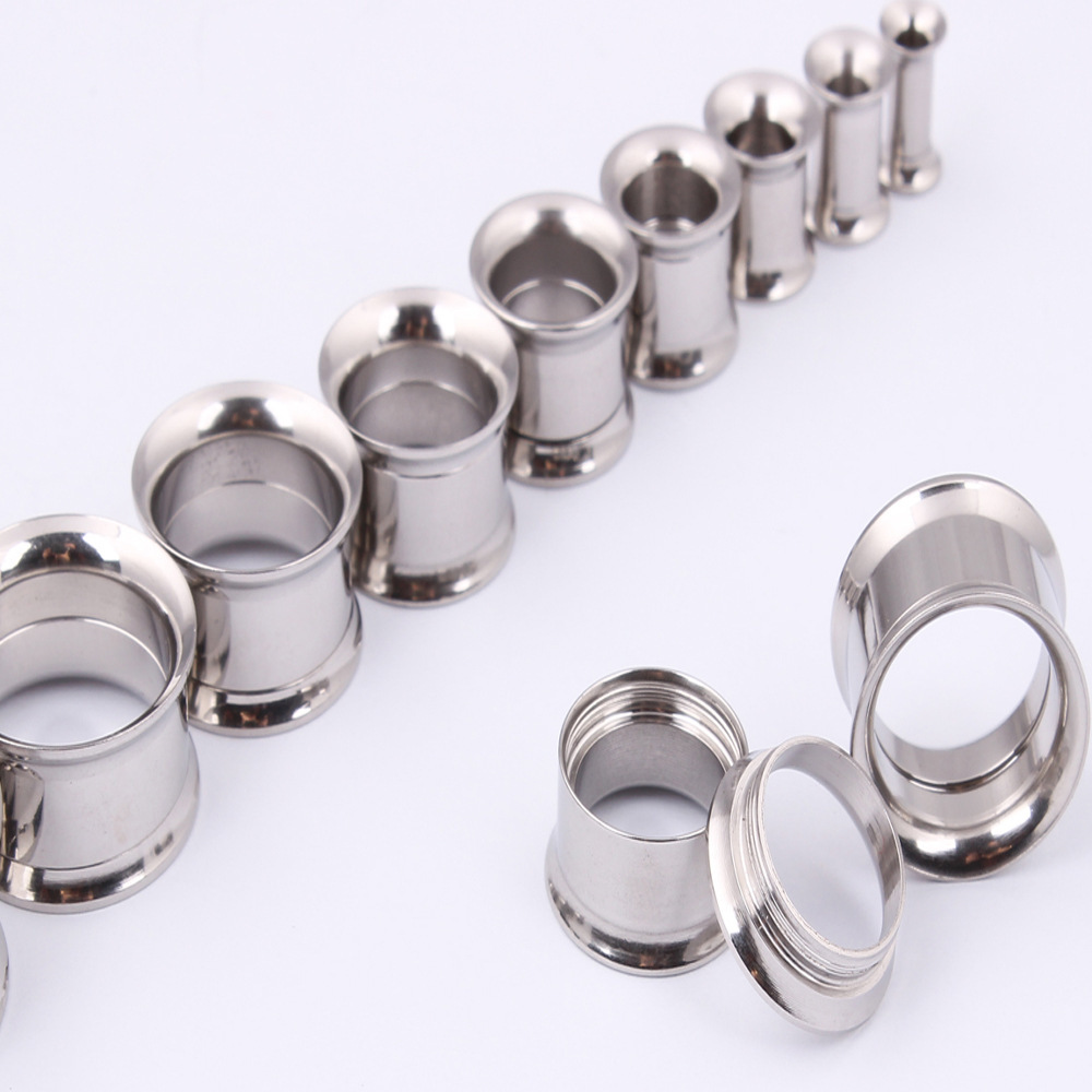 Stainless Steel Titanium Steel Horn Inner Spiral Ear Expander Piercing Jewelry Blue 20mm Cactus Design - Image 2