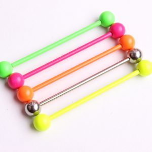 Candy Color Industrial Long Rod Tongue Stud Earrings Industrial Ear Bone Stud Magic Color Series Small Jewelry Wholesale