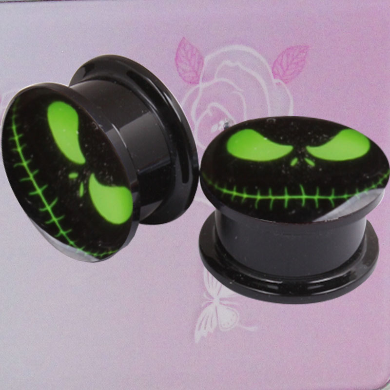 Green Ghost Eye Logo Acrylic Ear Plug Tunnels 16mm Ear Expander Piercing Jewelry - Image 2