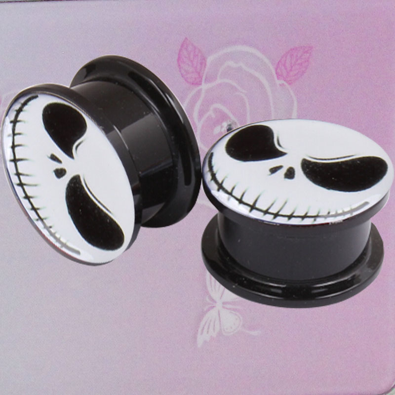 White Ghost Eye Logo Acrylic Ear Expander 16mm Ear Plug Piercing Jewelry - Image 2