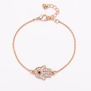 Turkish Blue Eye Hand of Fatima Bracelet - Gold Alloy Geometric Wrist Jewelry - Mixed Batch Wholesale