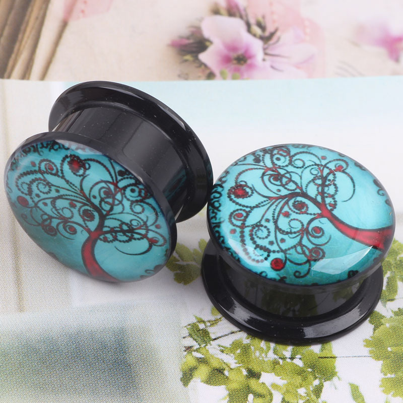 Blue Tree Drip LOGO 16mm Acrylic Ear Plug Expander Earring - Image 4