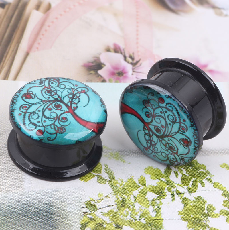 Blue Tree Drip LOGO 16mm Acrylic Ear Plug Expander Earring - Image 3