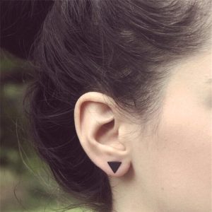 European American Style Simple Geometric Triangle Stud Earrings Gold Alloy Ear Piercing Jewelry for Women