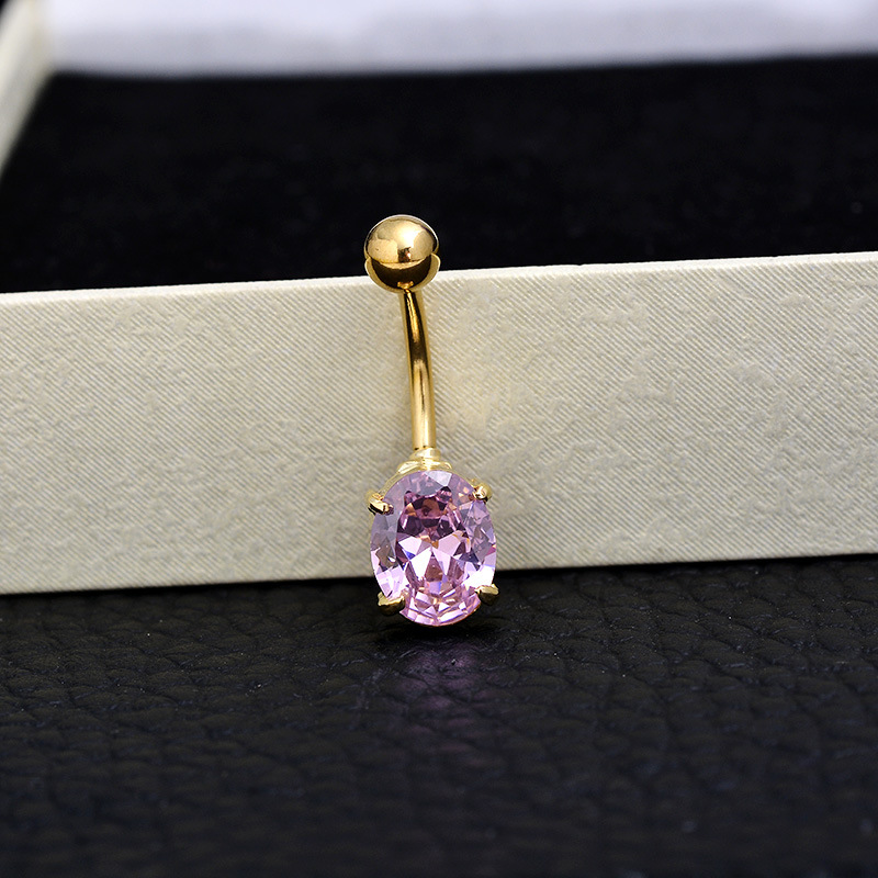 Hot Sale Medical Steel Square Round Navel Ring Belly Button Jewelry for Women - Image 3