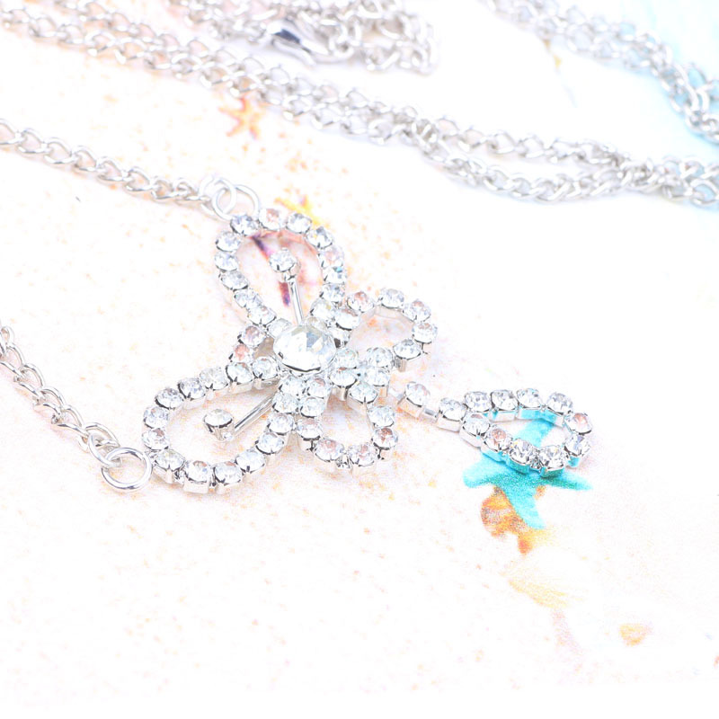 Classic Butterfly Rhinestone Body Chain Navel Ring Belly Ring Dangle Belly Jewelry - Image 2