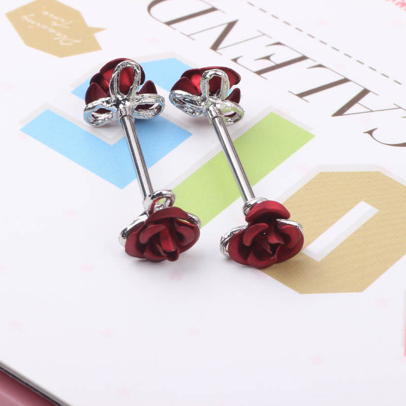 2024 Spring Rose Flower Women's Nipple Ring Earrings Piercing - Geometric Style - Image 2