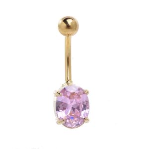 Hot Sale Medical Steel Square Round Navel Ring Belly Button Jewelry for Women