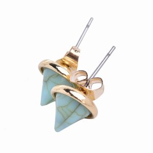Turquoise Stud Earrings Geometric Triangle Round Square Women's Earrings Alloy