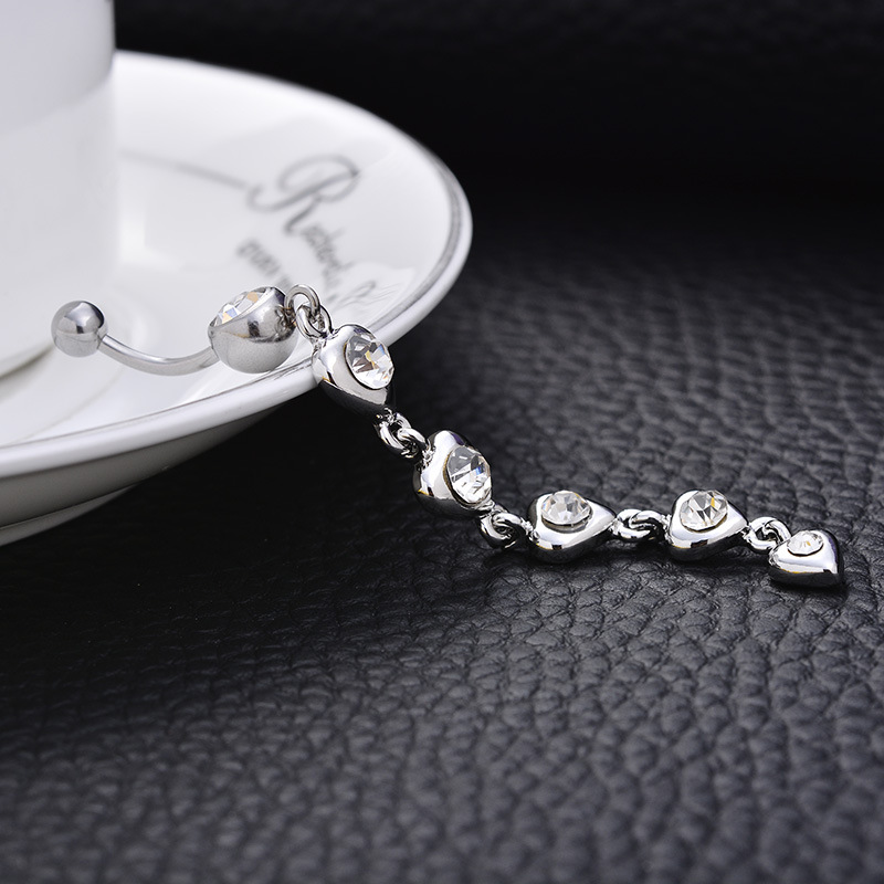 2020 New Hot Crystal Diamond Belly Button Ring 316L Surgical Steel Zircon Navel Jewelry for Nightclub Belly Dance - Image 2