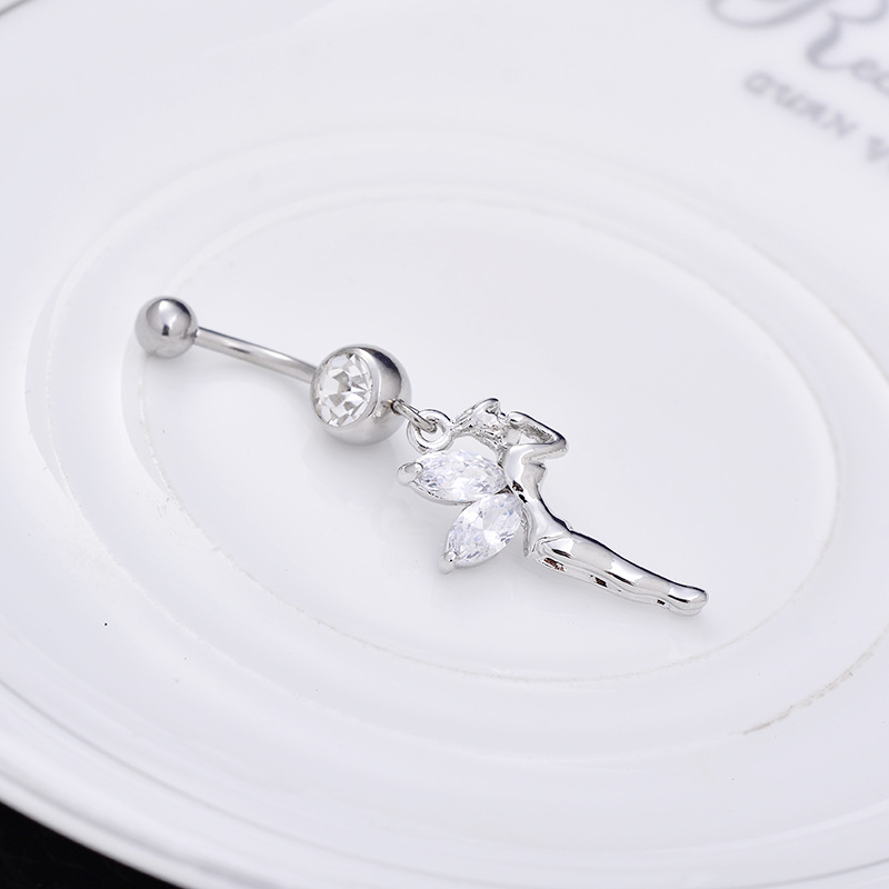 2024 Summer Angel Wings Navel Ring 316L Surgical Steel Belly Button Piercing Jewelry - Image 2