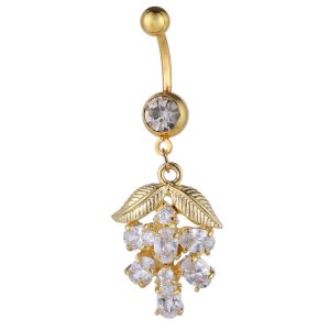 Best Selling Grape Navel Ring Zircon Belly Button Ring 2024 Summer Alloy Jewelry