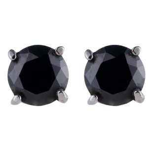 Black/White 6mm Four-Claw Zircon Magnet Stud Earrings for Men and Women, Magnetic Earrings, No Piercing Needed, Wholesale