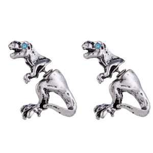 Harajuku 3D Dinosaur Alloy Piercing Ear Studs Combination Earrings Wholesale
