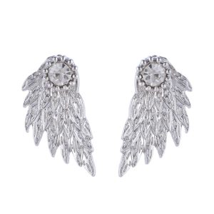 Angel Wings Stud Earrings for Women Fashion Wing Ear Jewelry Gold Silver Tone