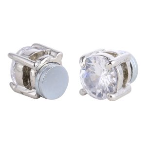 AAA 6mm Zircon Magnetic Ear Studs for Unisex - No Piercing Required