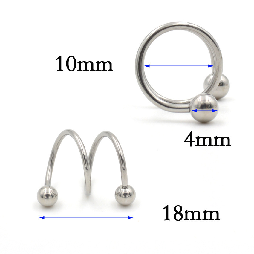 Double Ring Ear Clip Earrings for Cartilage Helix Tragus - 316L Surgical Steel Fashion Jewelry - Image 3