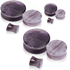 New Amethyst Ear Tunnel Plug 14mm Ceramic Ear Gauges for Stretched Ears