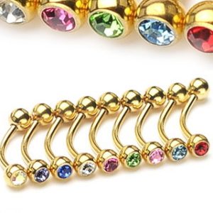 316L Surgical Steel Eyebrow Rings Small Bone Earrings for Ear Eyebrow Piercing Jewelry Gold Fashion OL Style